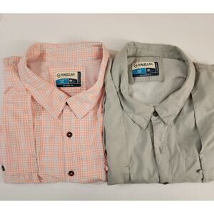 Magellan Button Down Short Sleeve Fishing 2 Shirt Bundle 4XL Relaxed Fit